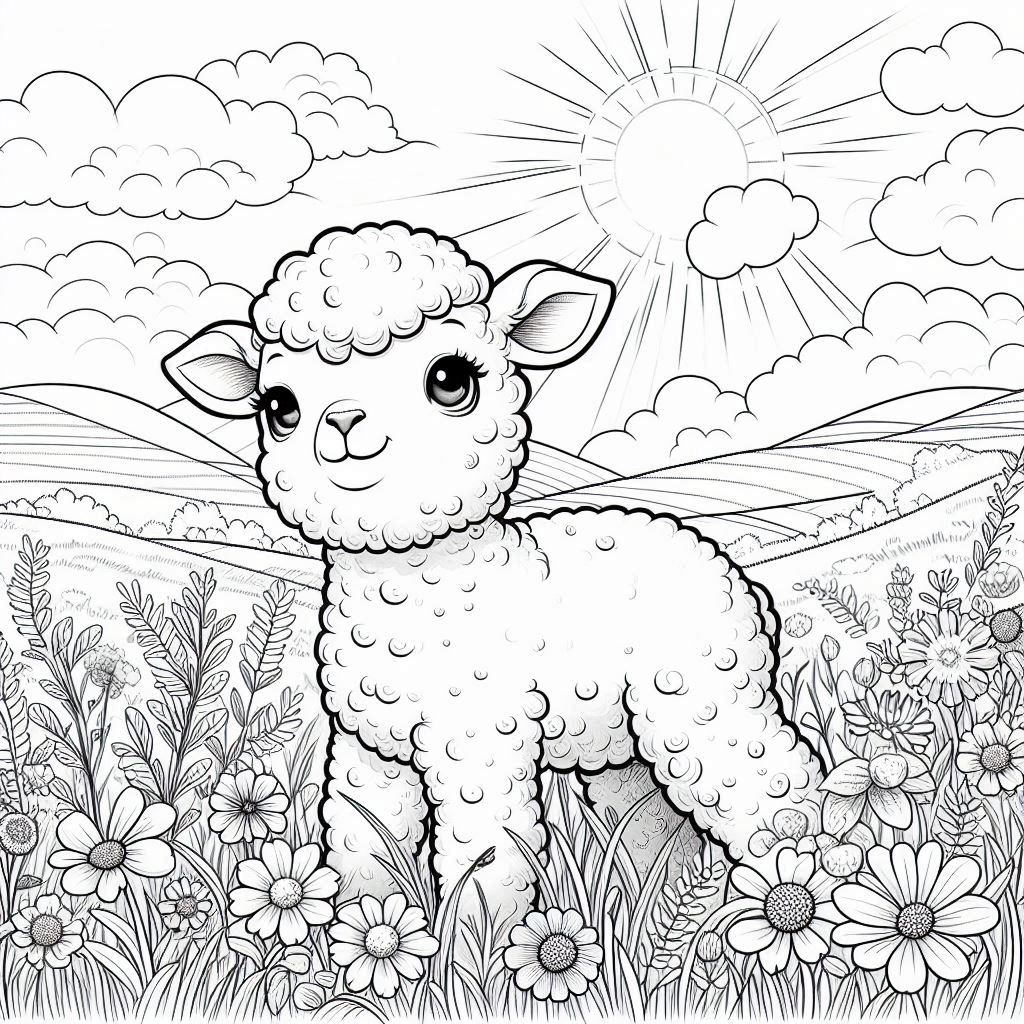 Lamb-in-a-Sunny-Meadow-Coloring-Page.jpg