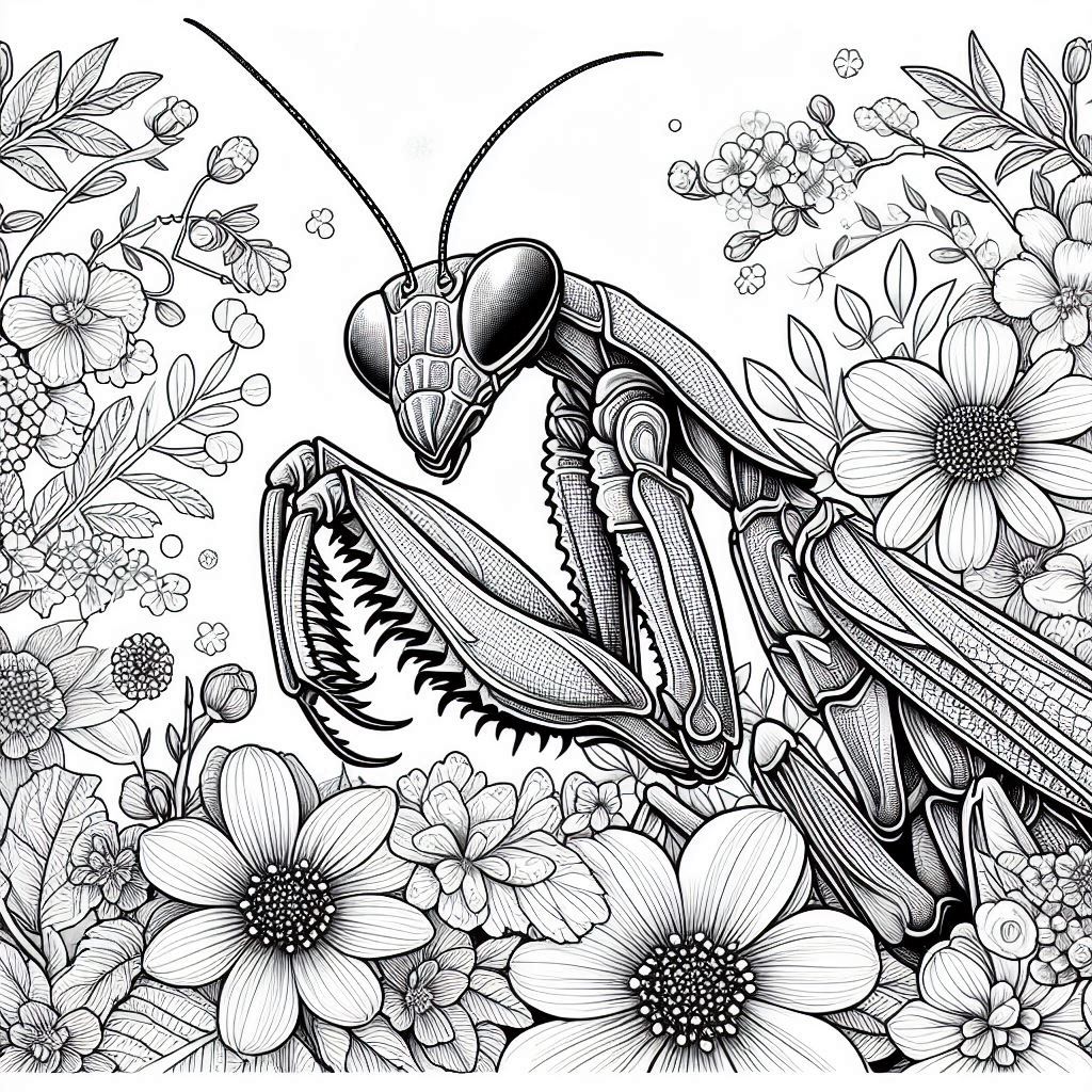 Praying-Mantis-and-Flowers-Coloring-Page.jpg