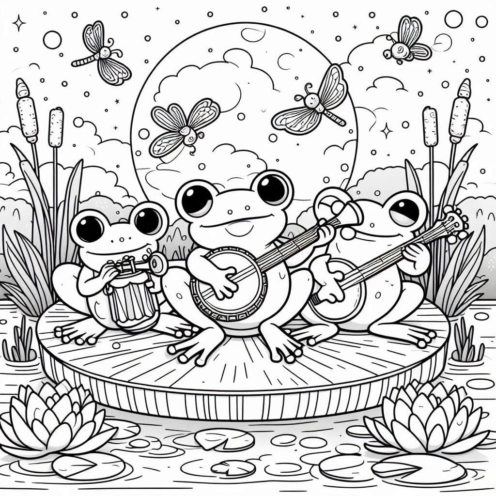 Musical Frogs by Moonlight