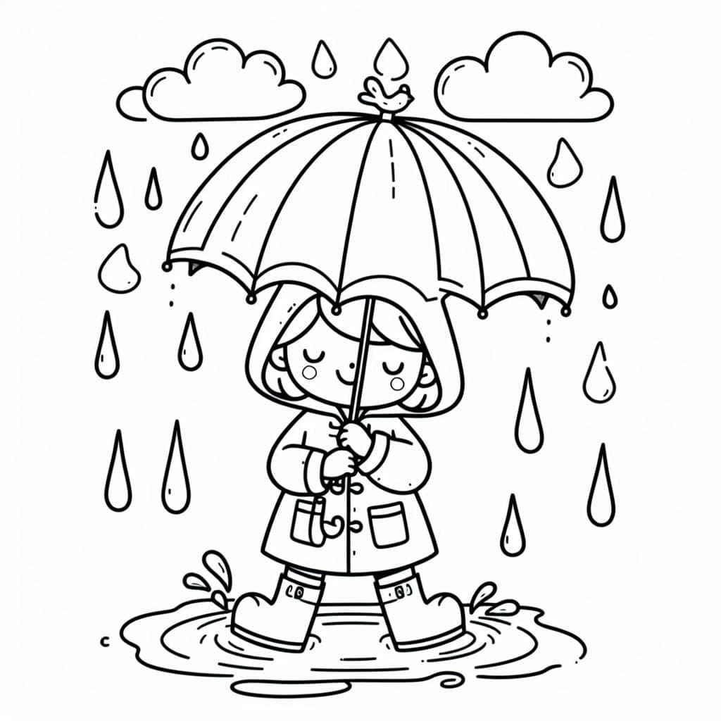 Rainy Day Coloring Page