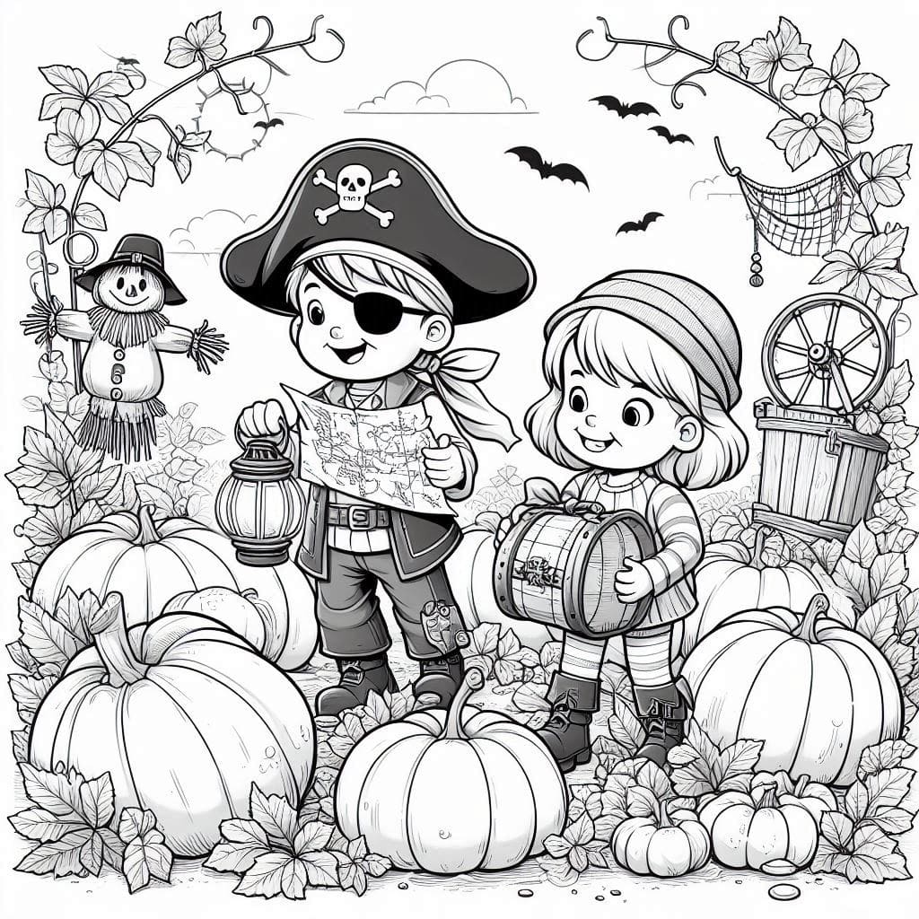 Pirate Treasure Hunt Coloring Sheets for Imaginative Kids