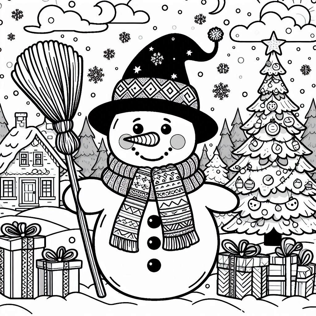 Winter coloring sheets moment