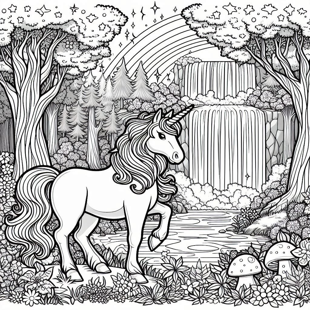 Forest-unicorn-coloring-pages-near-waterfall-light.jpg