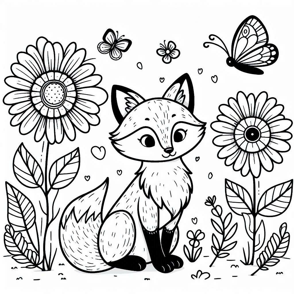 Charming Fox Garden coloring pages inspiration