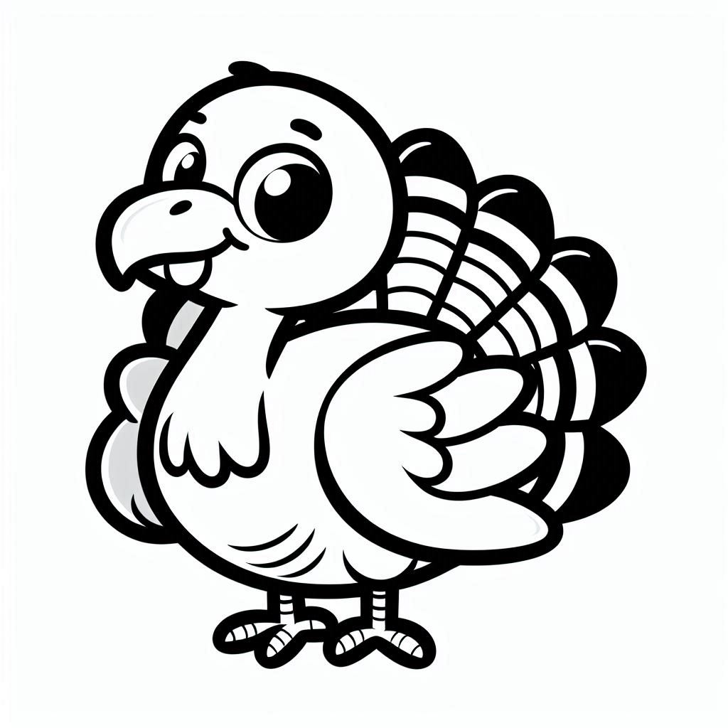 A happy turkey showing off its feathers.
