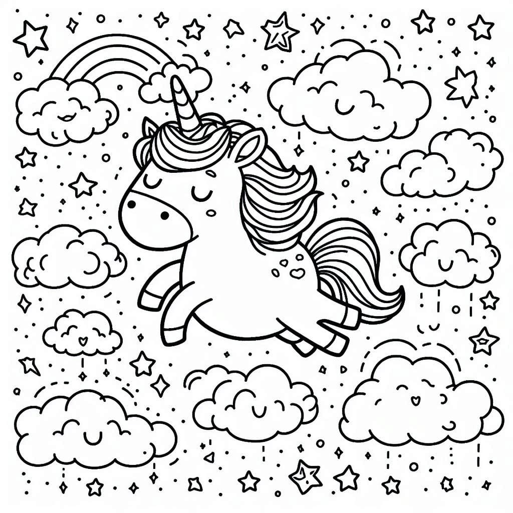 magical unicorn coloring page
