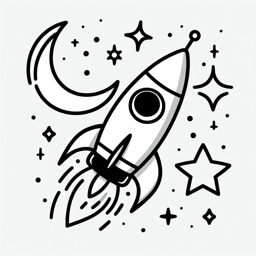 Rocket Coloring Page For Kids Who Dream Big