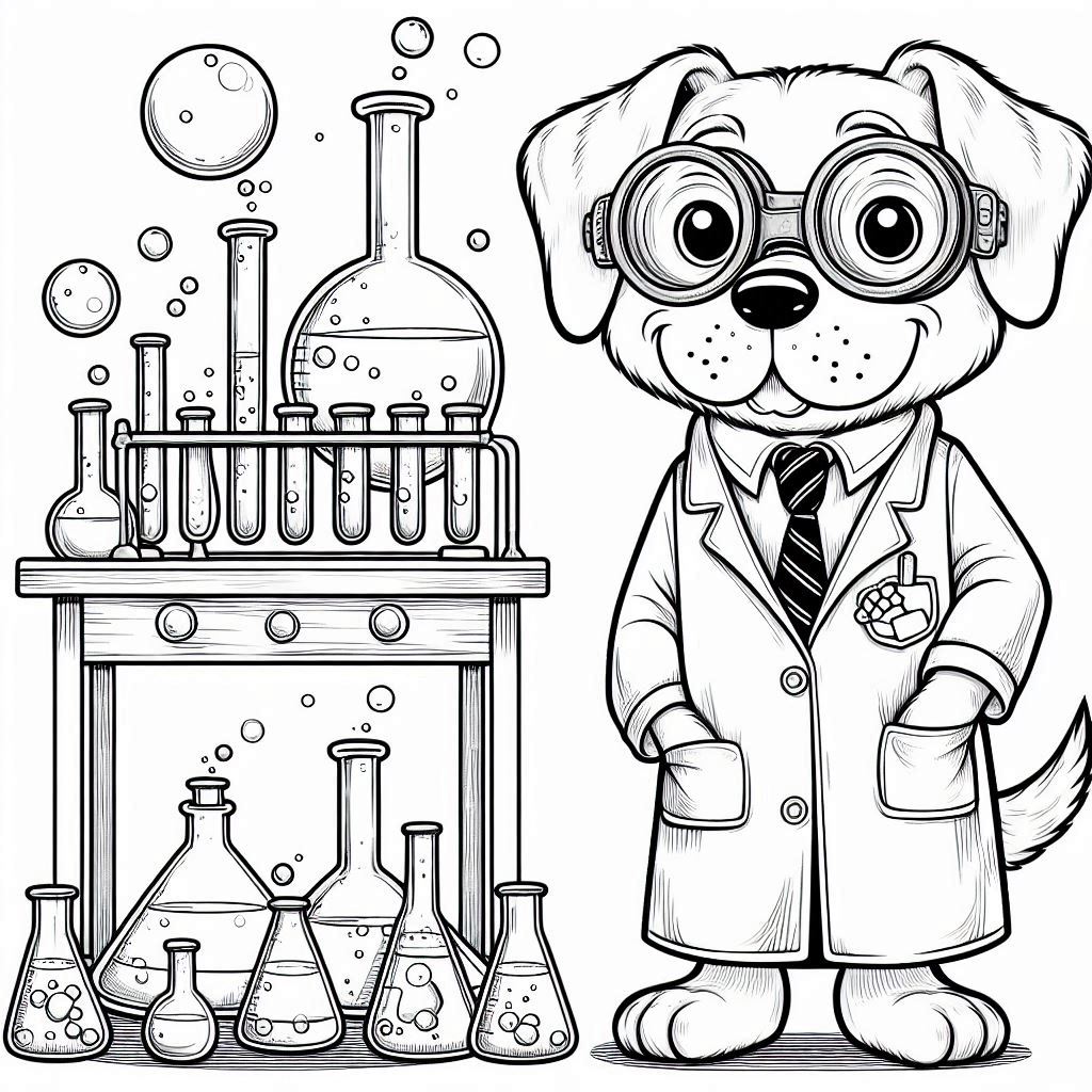 Curious dog coloring pages