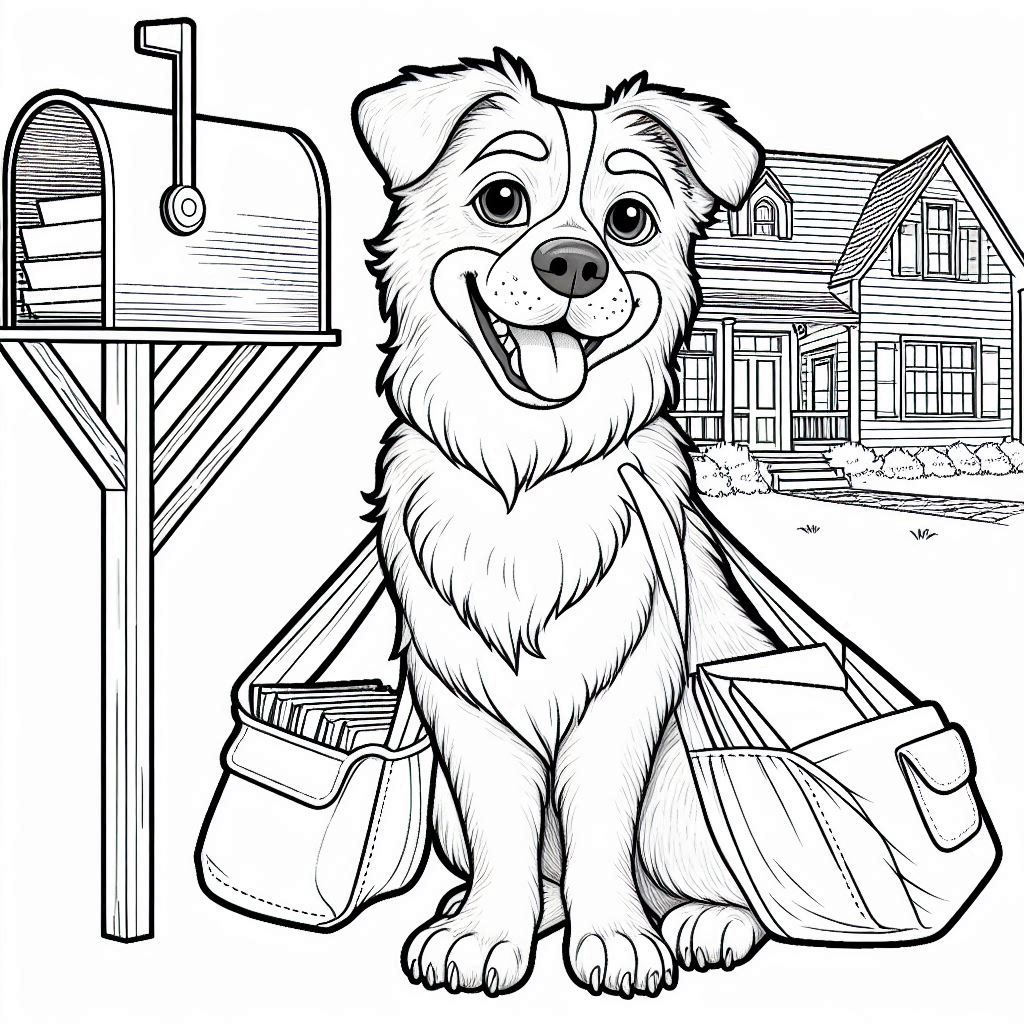 Cute dog coloring pages mail helper