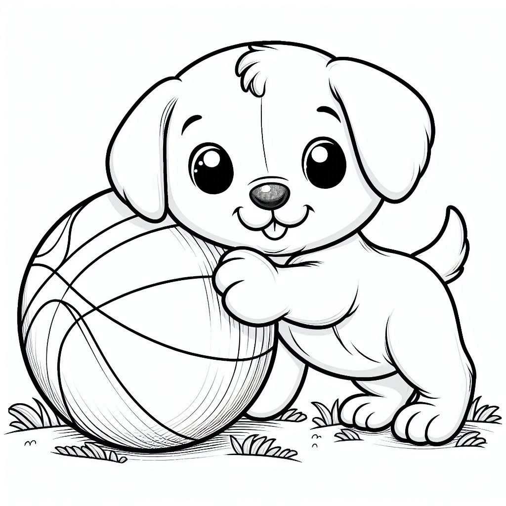 Relaxing dog coloring pages